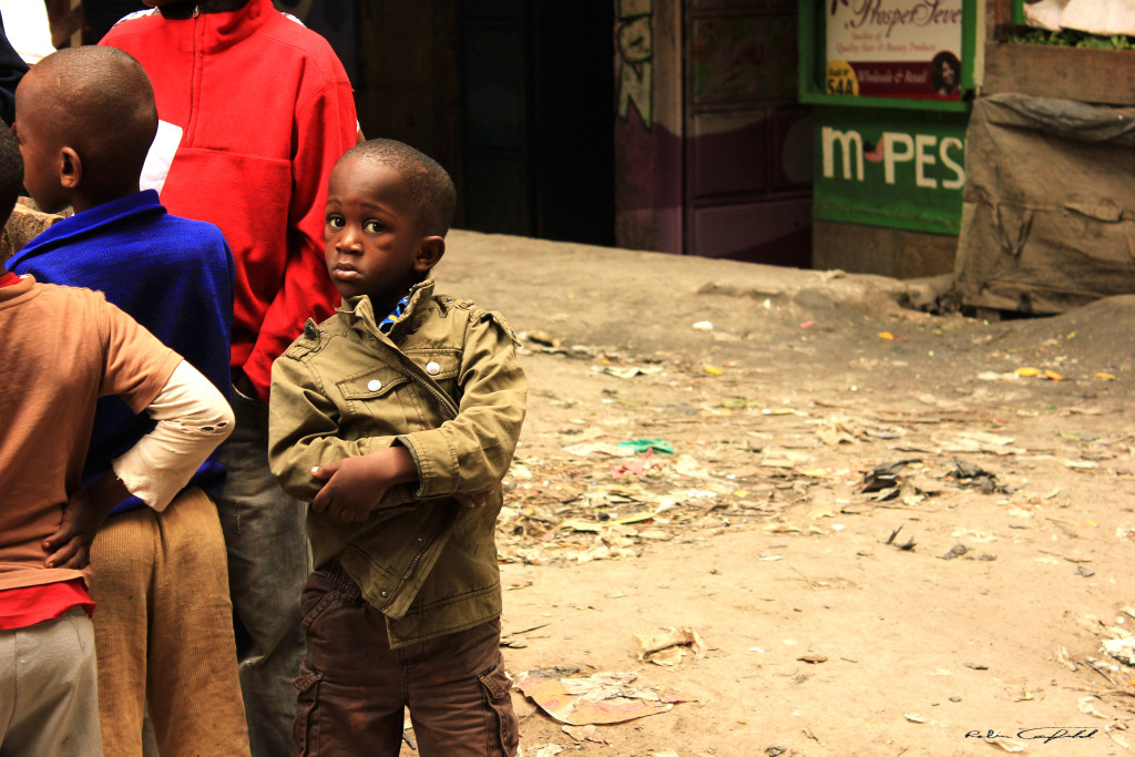 On the street in the Haruma slum. Nairobi, Kenya