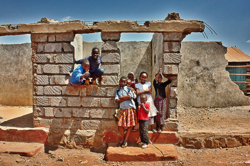 Kids playing in the Kawangware slum. Nairobi, Kenya.