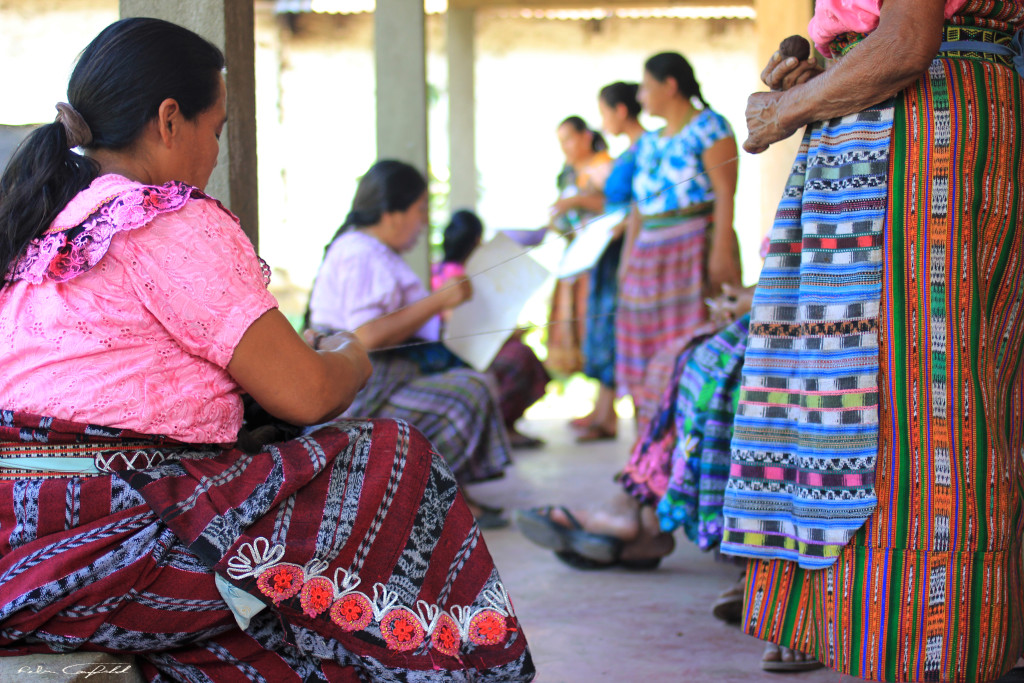 People of Guatemala -Tzutujil Mayan Women at Work. San Juan la Laguna, Guatemala.