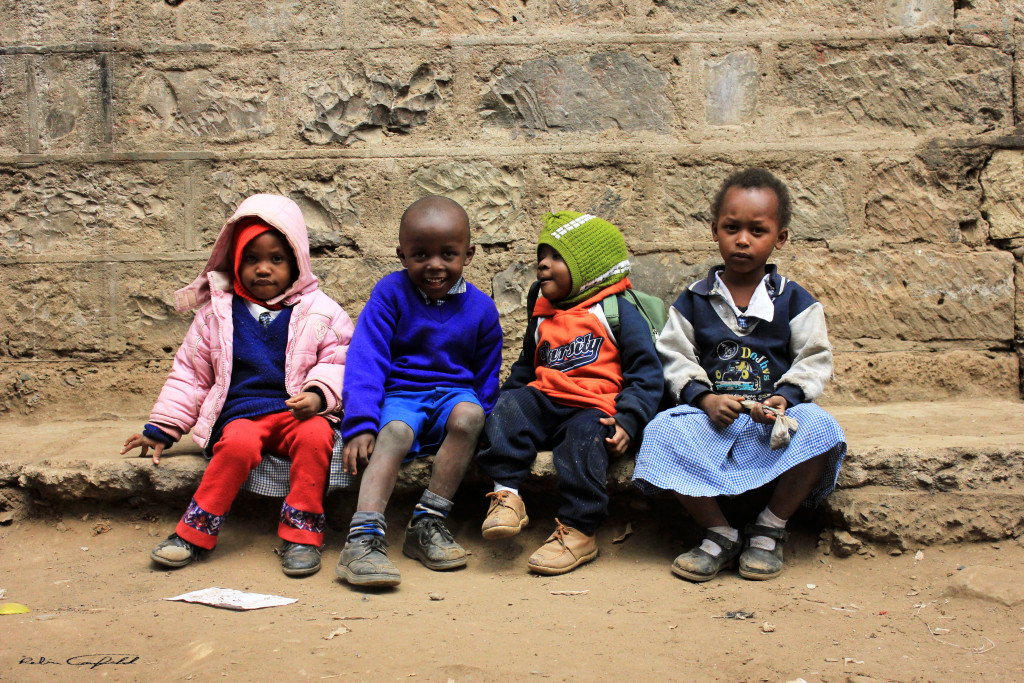 Kids at school in the Haruma slum. Nairobi, Kenya