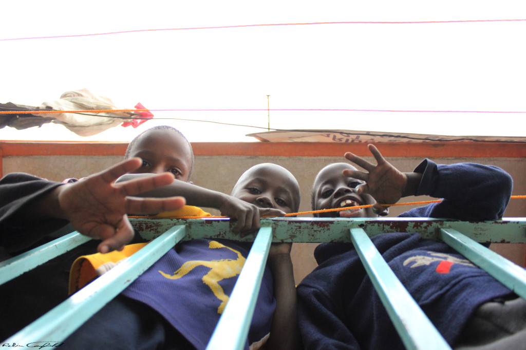 Kids at school in the Haruma slum. Nairobi, Kenya