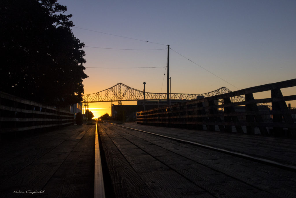 Sunset along the piers in Astoria, Oregon - September, 2015